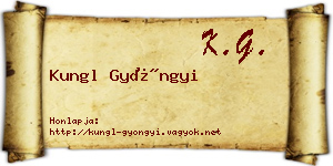 Kungl Gyöngyi névjegykártya